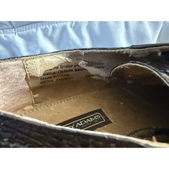 Stacy Adams Genuine Snake Skin Men's Size 10.5 Black Lace up Dress Shoes - Picture 4 of 9